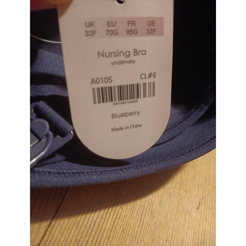 Gratlin Women 32F Underwire Nursing Bra Full Coverage Padded Blueberry A010S NWT - Picture 6 of 7